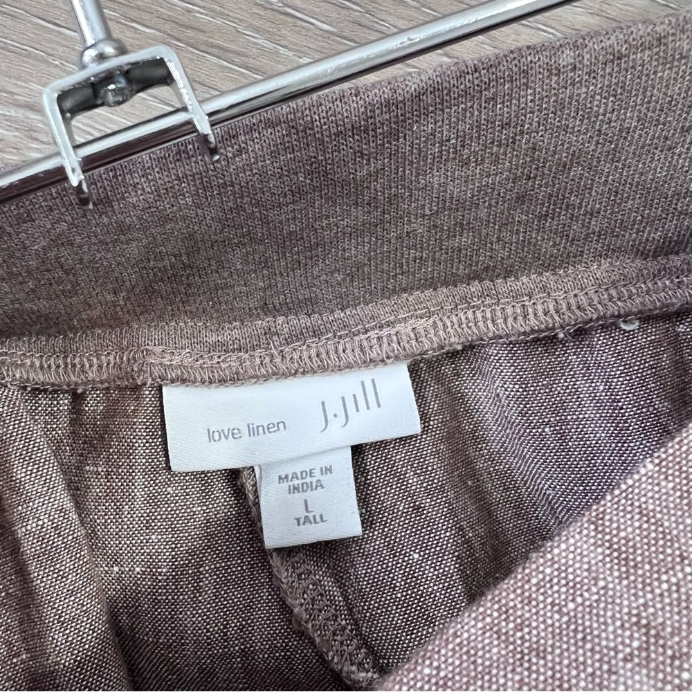 NEW J. Jill love linen beige pants w/ stretchy waist large TALL - Picture 4 of 8